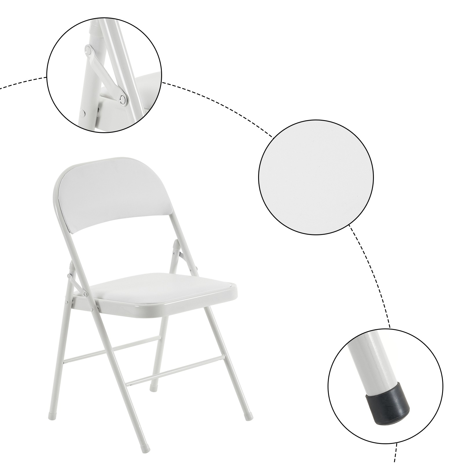 【Old Code：33292149】4pcs Elegant Foldable Iron & PVC Chairs for Convention