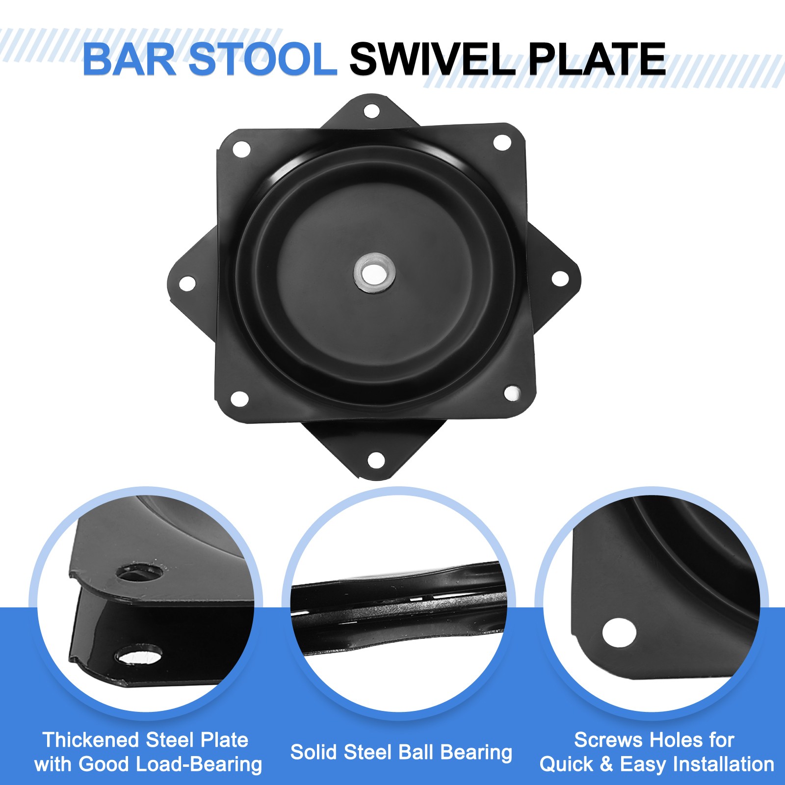 4" Bar Stool Swivel Replacement 360° Rotation Lazy Susan Turntable