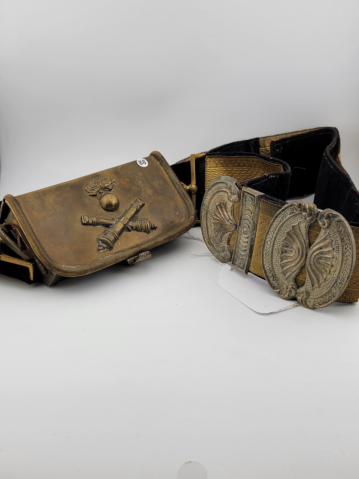 WW2 Kingdom of Italy Artillery Officer Cartridge Box Medusa Head Bandolier