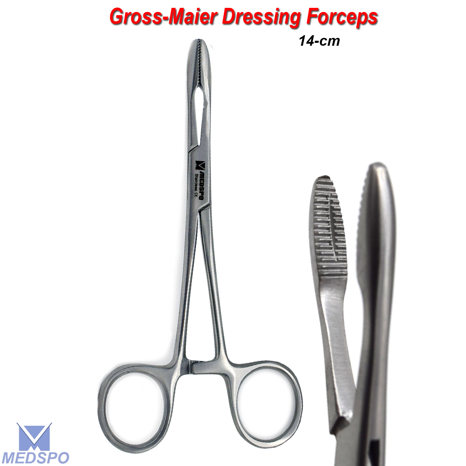 Surgical Maier Gross Dressing Forceps Atraumatic Serrated Jaws Instruments CE