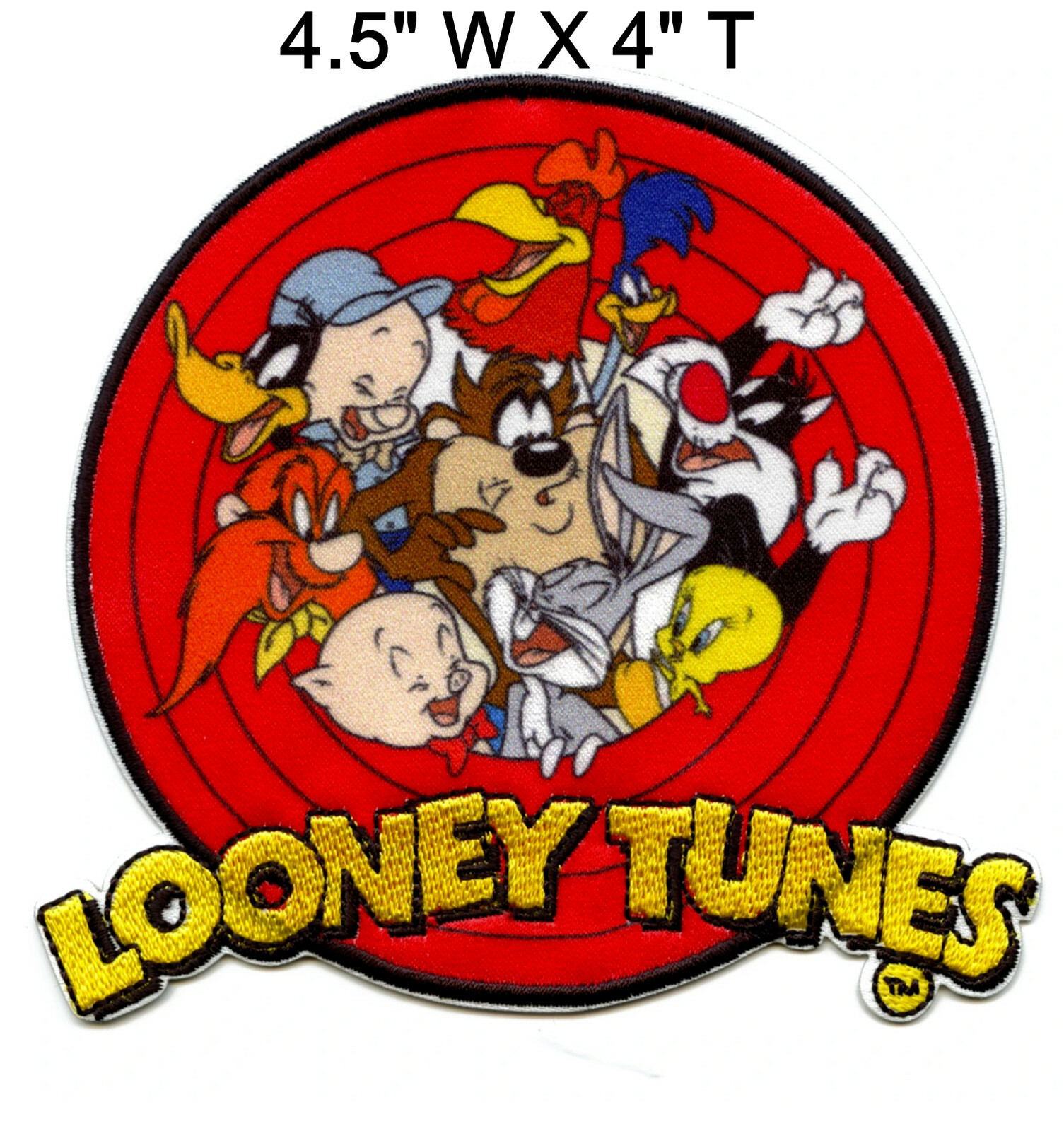LOONEY TUNES 4.5 INCH IRON-ON EMBROIDERED PATCHES CARTOON DECORATIVE APPLIQUE