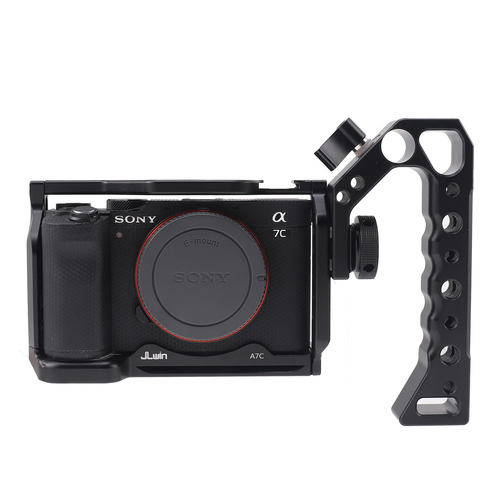 Aluminum Alloy Camera Cage+ Side/Top Handle Grip Cold Shoe for Sony Alpha 7C A7C