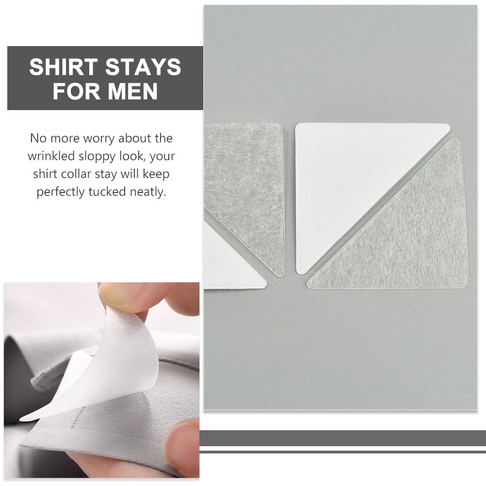150Pcs Shirt Collar Shaper Adhesive Collar Stickers for Mens Dress Shirts