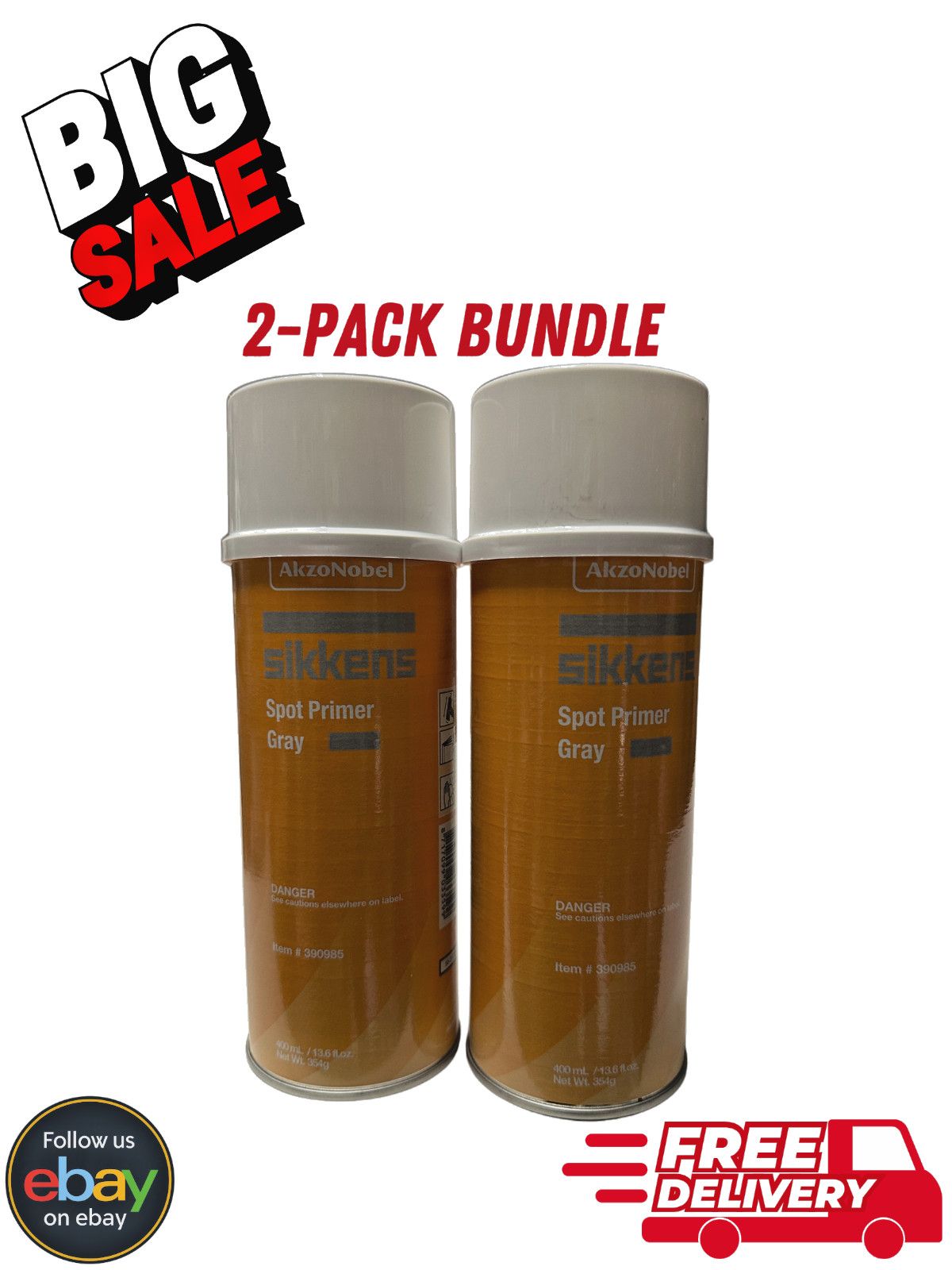 2-Pack AkzoNobel Sikkens Spot Primer Gray 400ml Aerosol Automotive Primer
