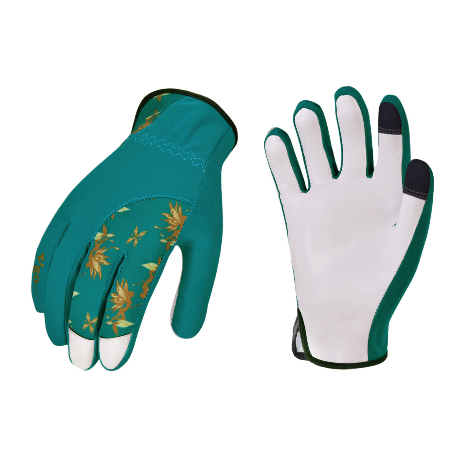 Vgo 1/2Pairs Ladies' Goatskin Leather Gardening Gloves (Blue/Purple, GA7454)