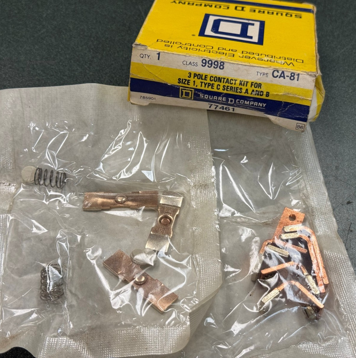 Square D # 77461 3 Pole Contact Kit CA-81 Class 9998