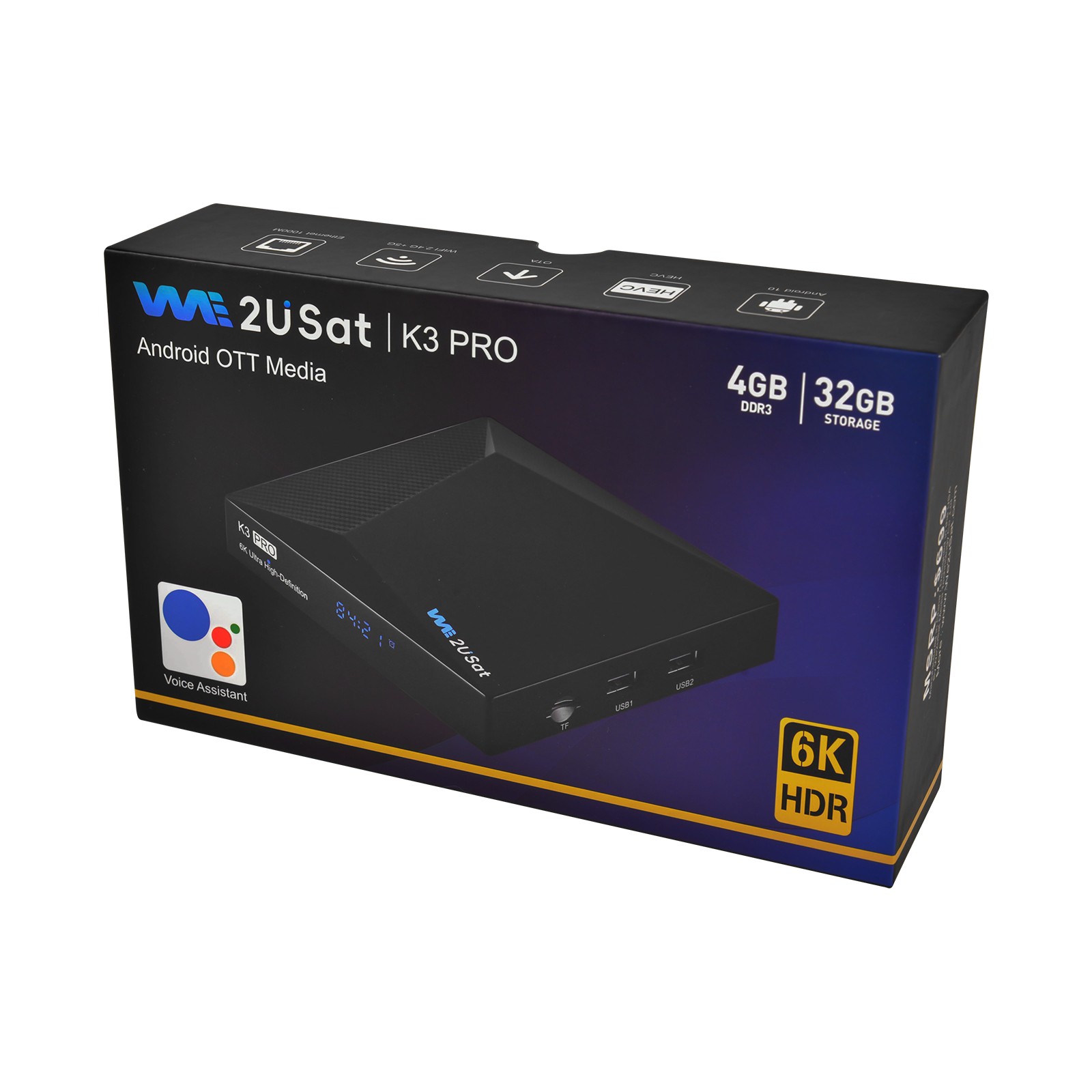 WE2USAT K3 PRO 6K Super Clear Android Smart TV Box Multi-function Media Player