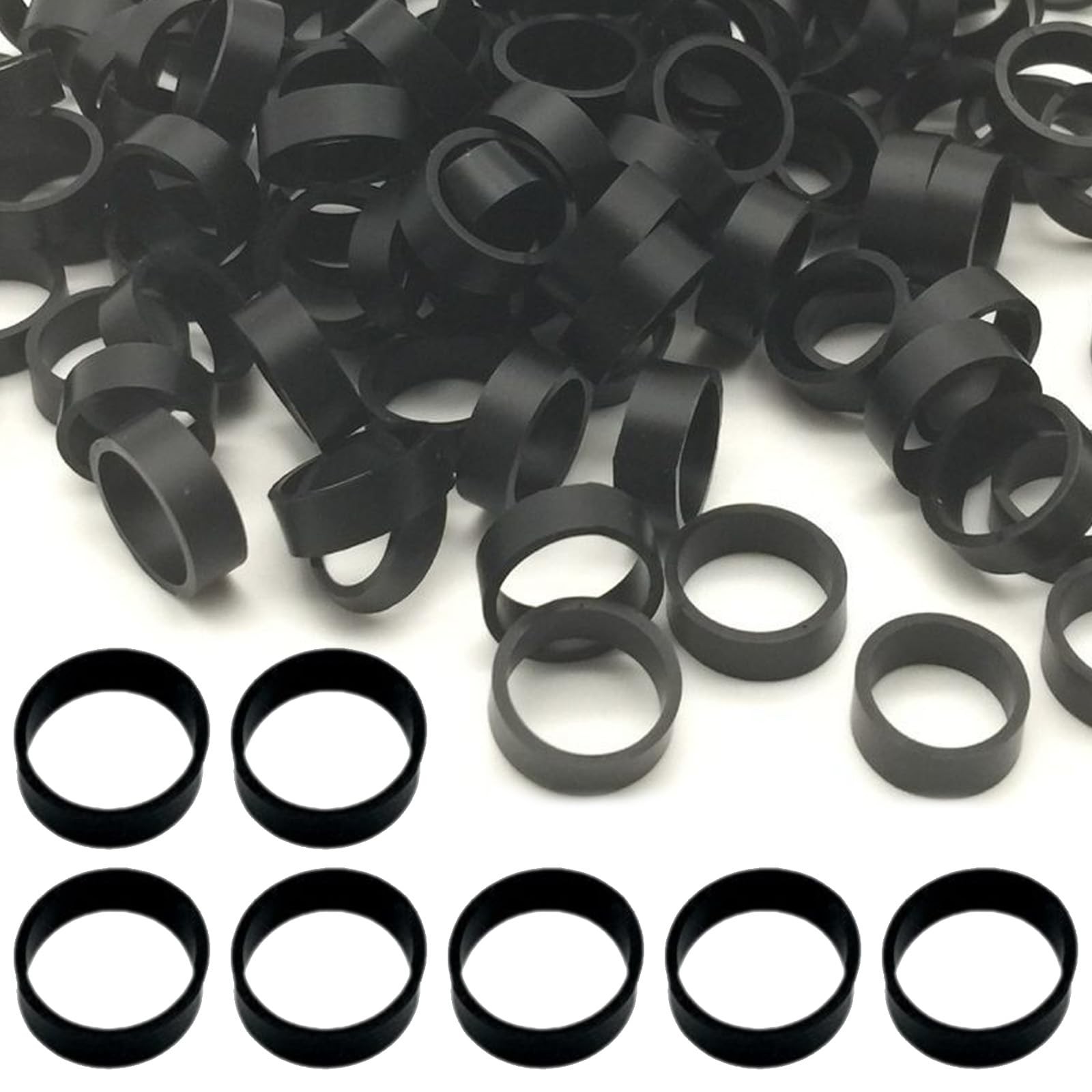 Small Rubber Bands - 100 Pieces 0.5 Inch Mini Black Elastic Cord Bands, Stron...