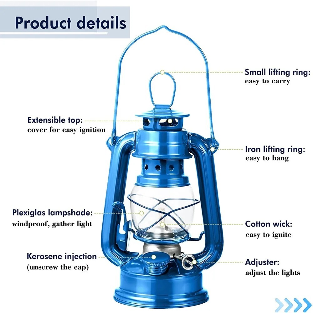 New Firehand Feuerhand Hurricane Galvanized Silver Lantern for Camping Oil Lamp