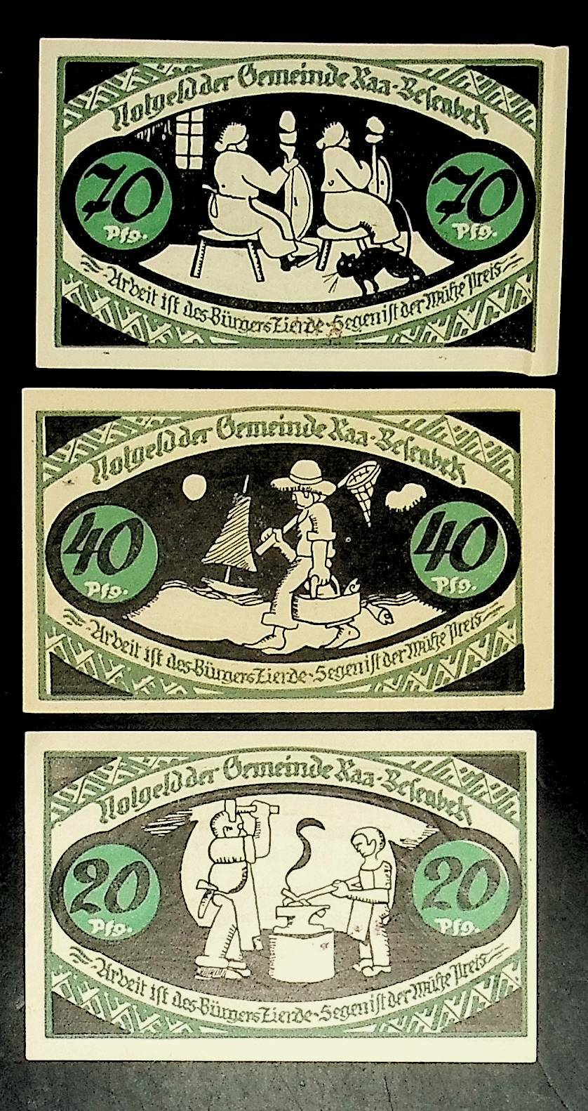 1921 Germany RAA BESENBECK 20 40 70  Phennig Banknote / Notgeld