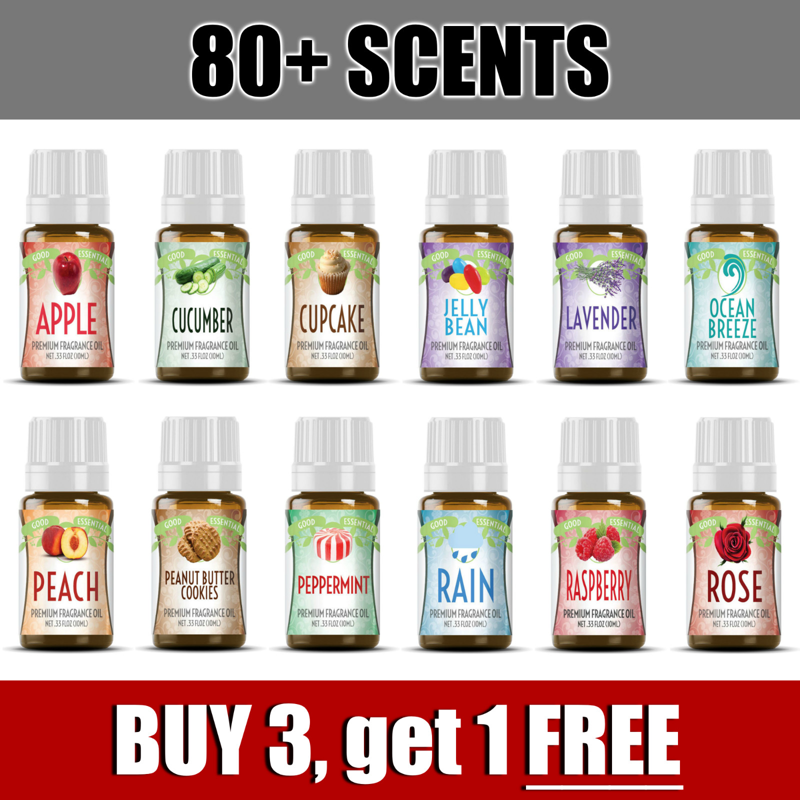 Good Essential Oils (Premium Grade Fragrance Oils) Aromatherapy & Soaps - 10ml