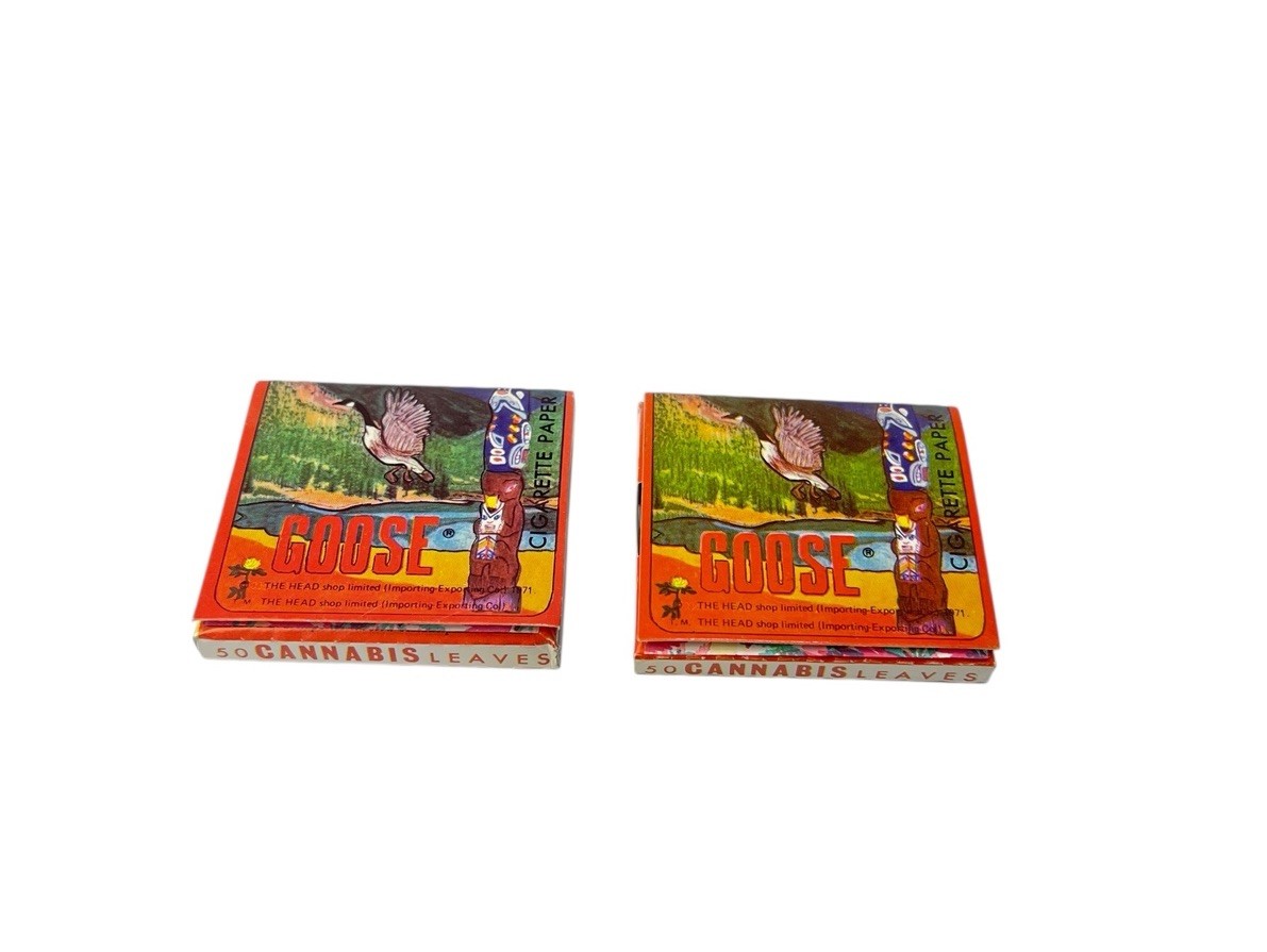 Canada Goose Vintage Cigarette Rolling Papers Lot of 2 Packs RARE 50 Papers Each