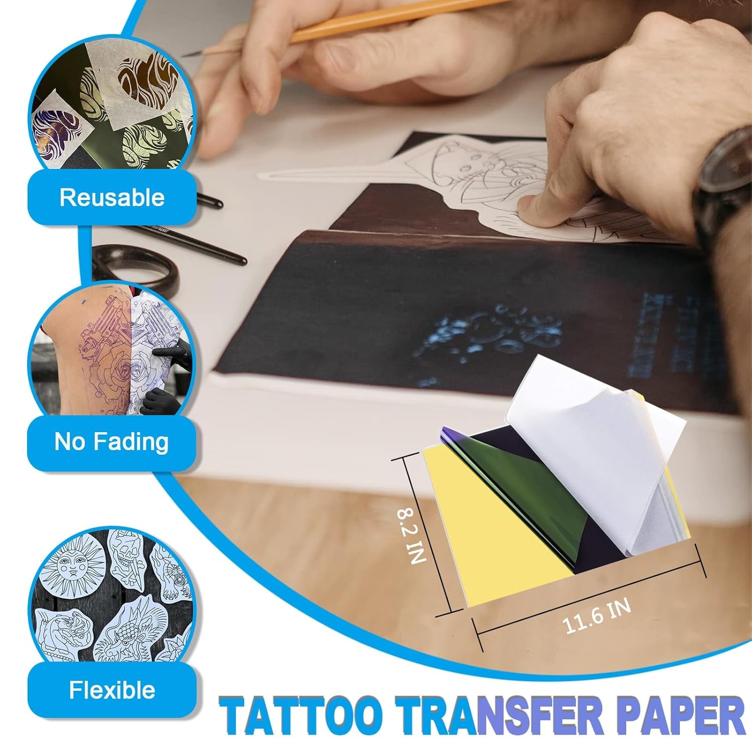 Emalla 3MM Tattoo Skin Practice Kit 3pcs Fake 3mm with 10pcs Paper, Pink