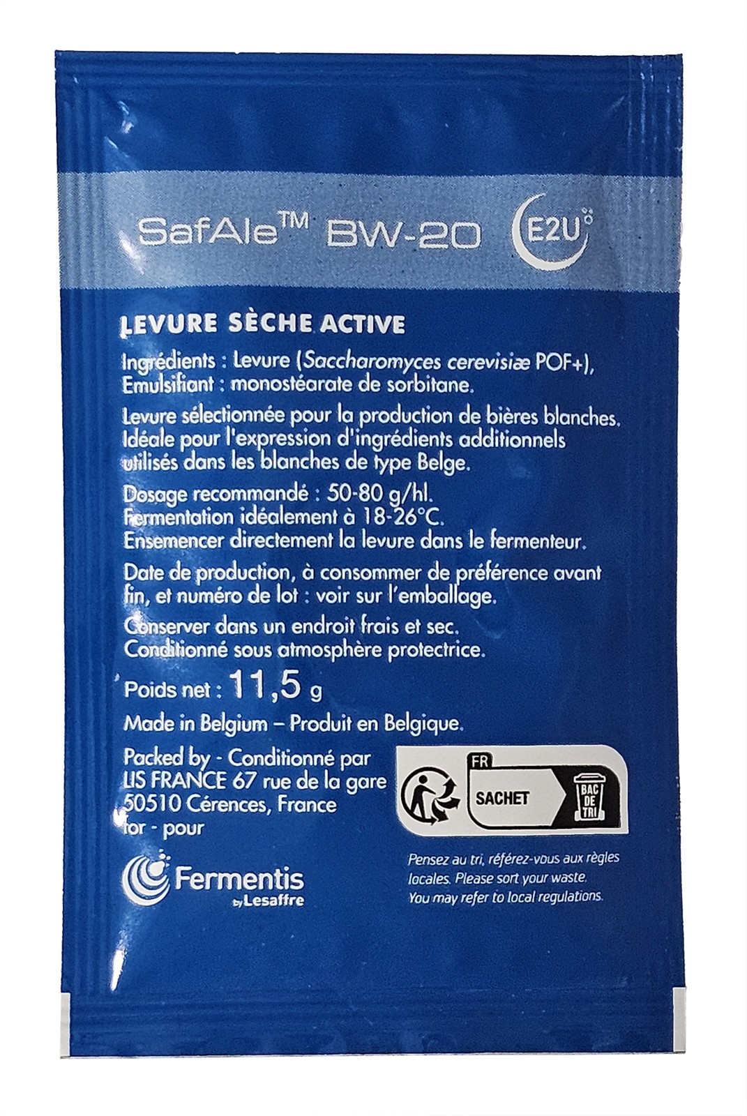 Belgian-Style Yeast SafAle BW-20 11.5 g