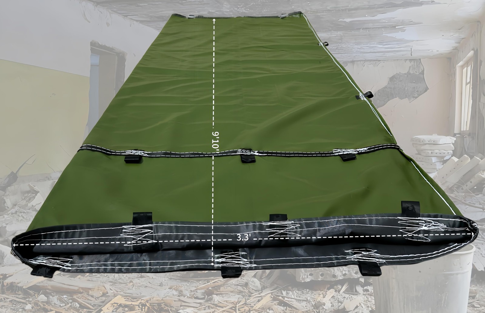 Owfccla Heavy-Duty 10Ft Construction Chute Section with 12 Olive Drab