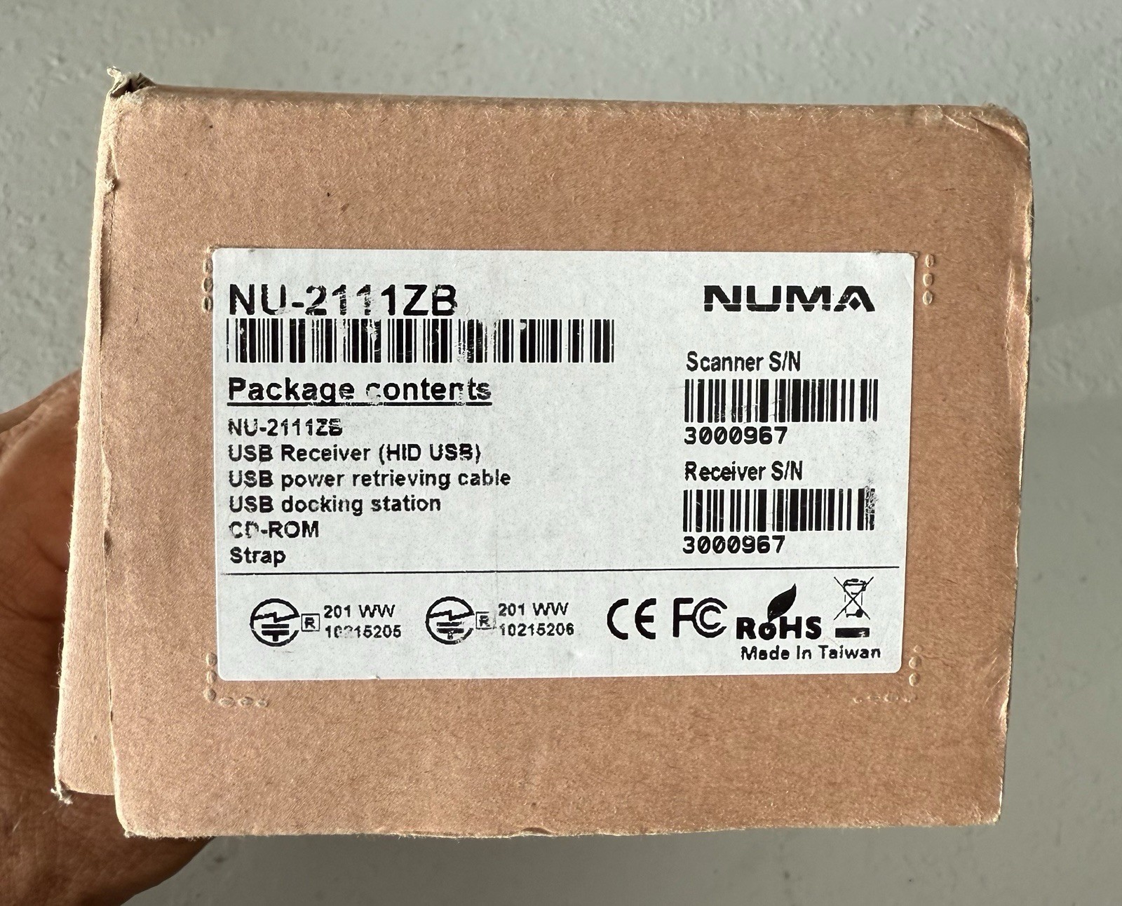 NUMA Barcode Scanner NU-2111ZB Wireless Linear Imager $269 Retail