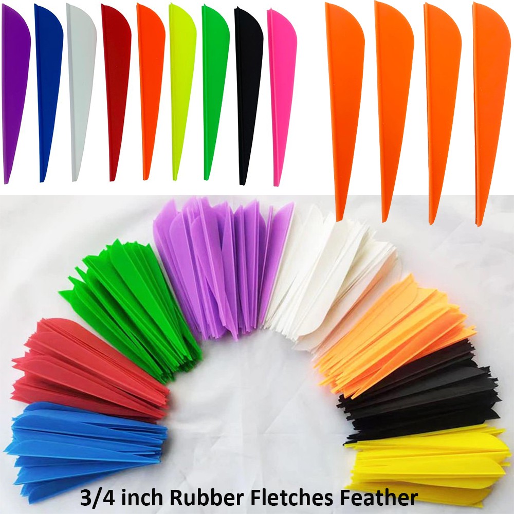 50pcs 3" 4inch Archery Rubber Arrow Vanes Fletches Fletching for DIY Bow Hunting