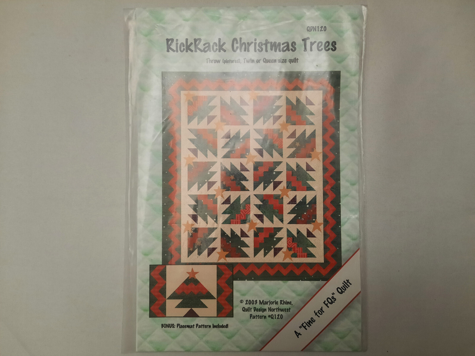 RickRack Christmas Trees Quilt Pattern - Quilt Design Northwest #QDN120