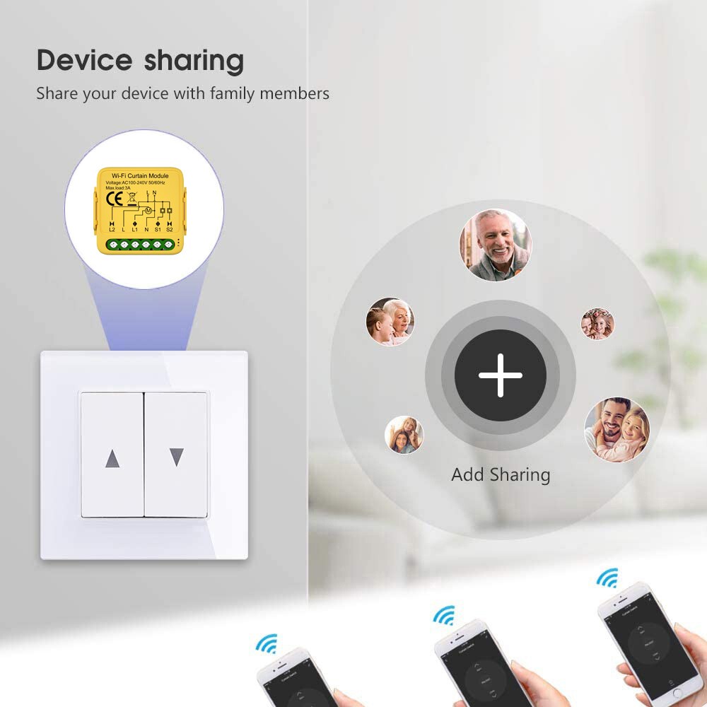 1-10 Channel Tuya WIFI Smart Curtain Switch Module for Roller Blinds Home
