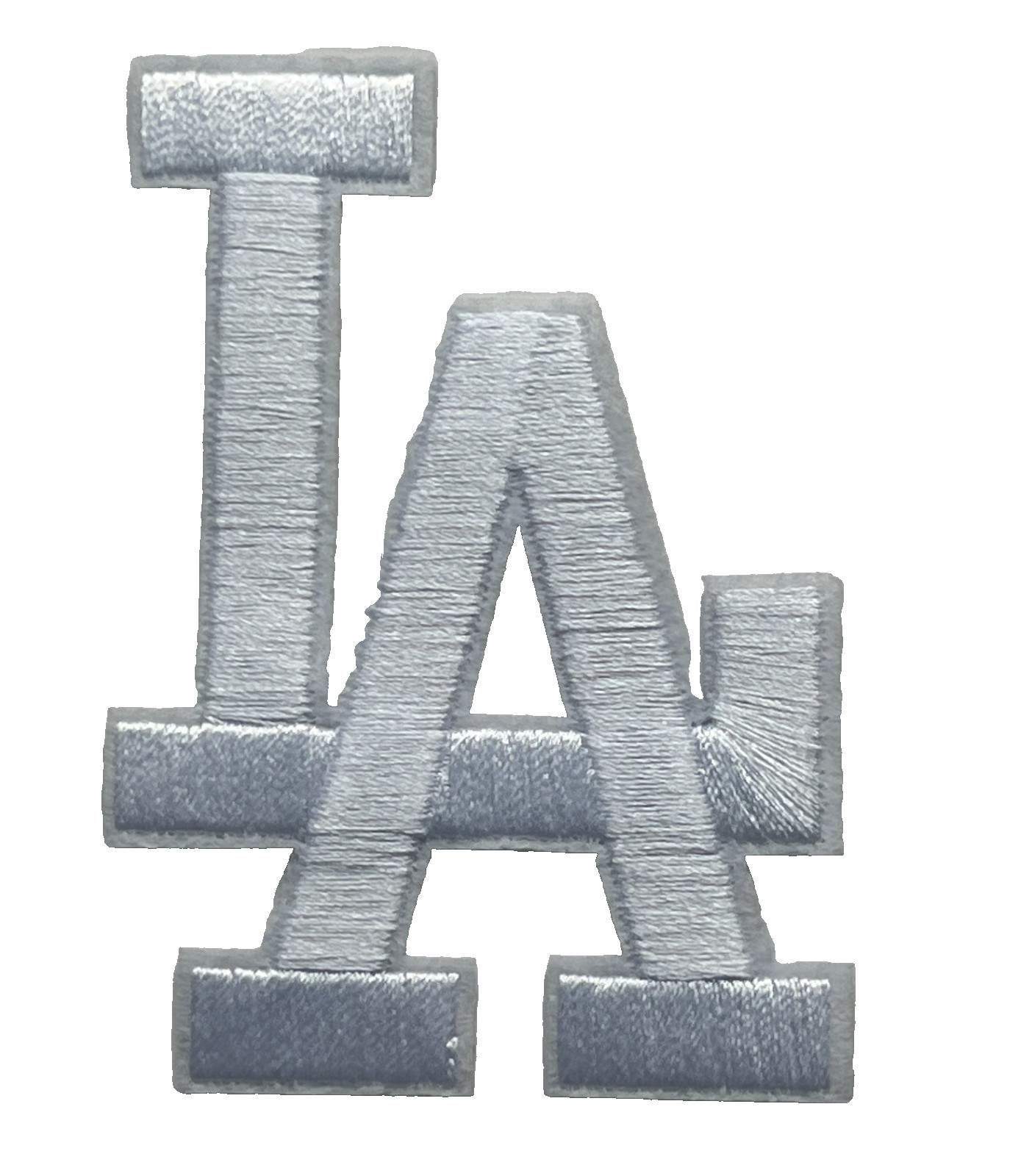 LA DODGERS - ALL WHITE LOGO - 3 3/4" - Embroidered Iron-On/Sew Patch