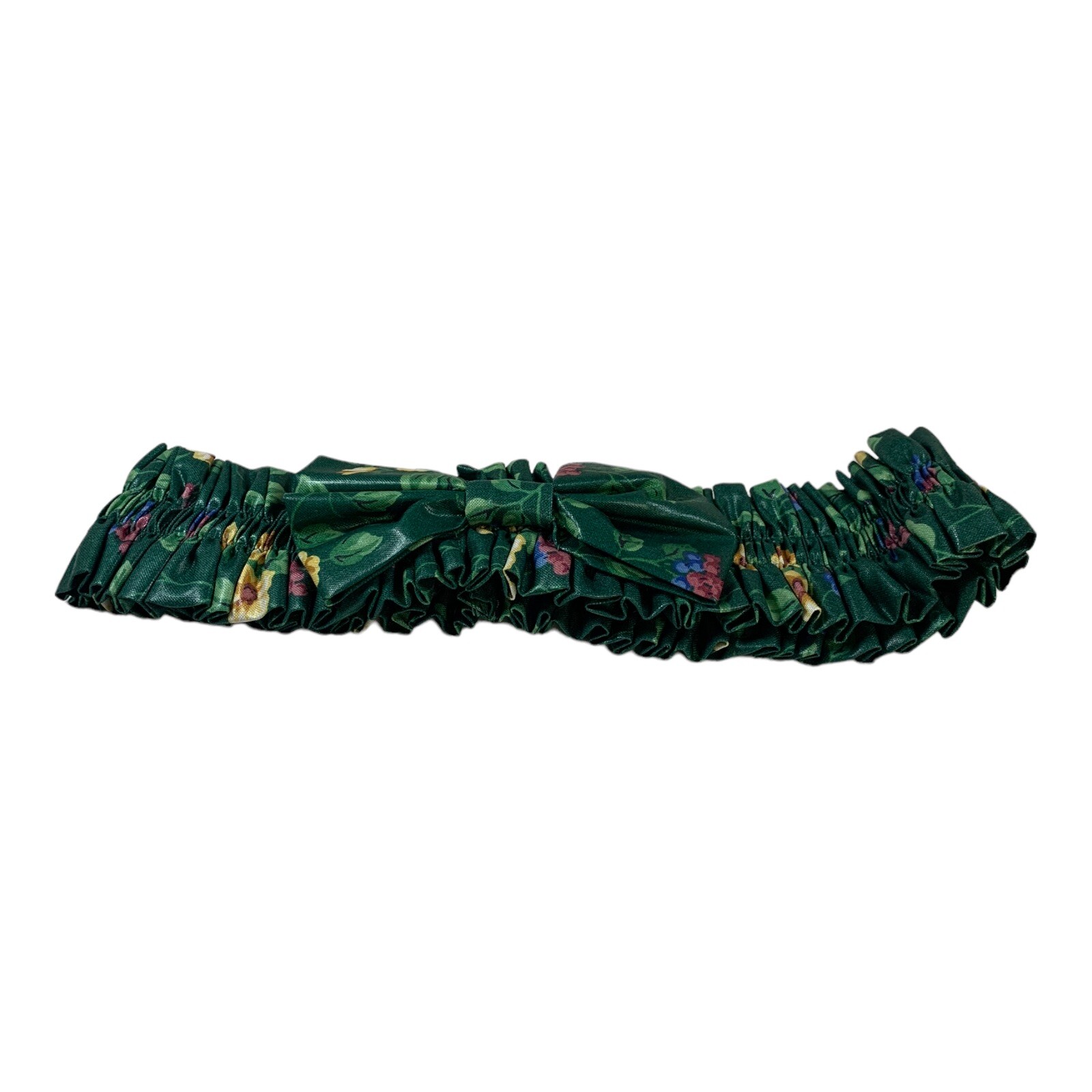 Longaberger Basket Accessory Emerald Vine Medium Garter Hunter Green Floral Bow