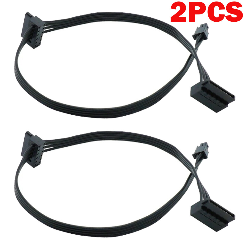 2PC 45CM mini 4 Pin to 2 Sata SSD power supply cable for lenovo M410 M6