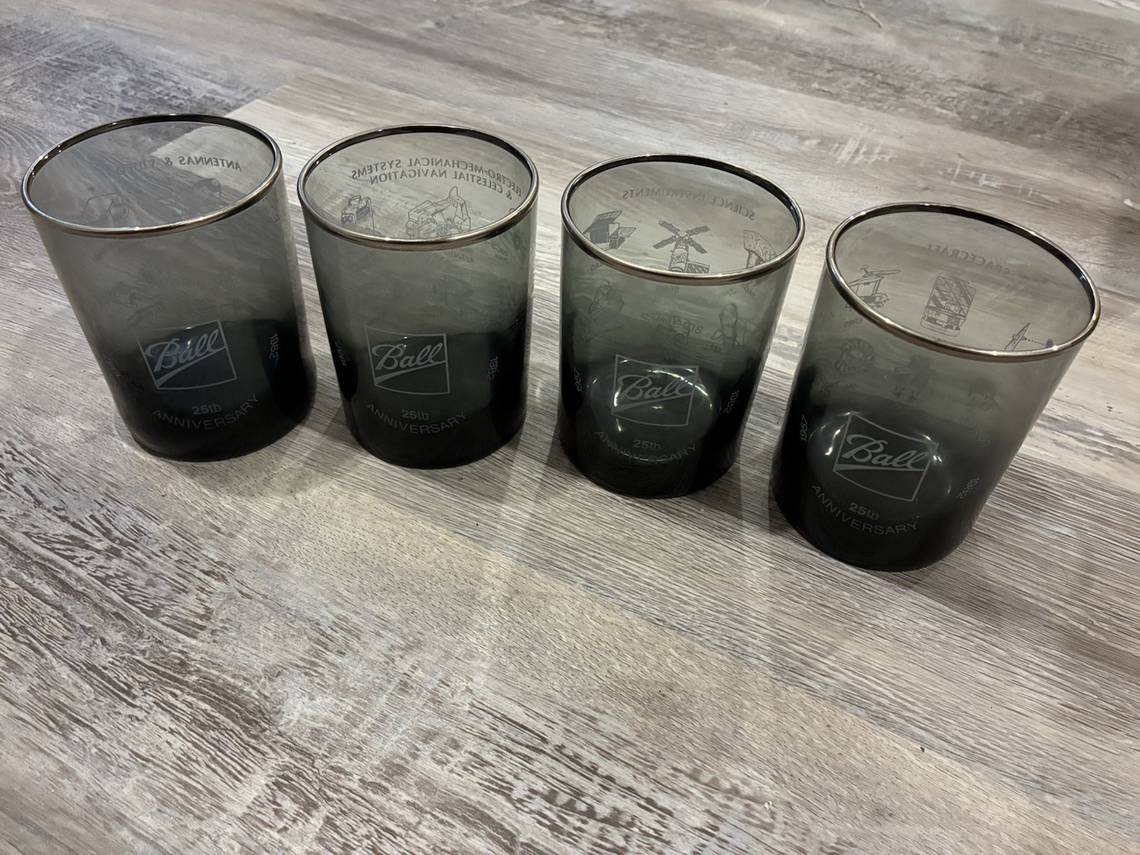Vintage Ball Smoked Tumbler Aerospace Systems Division 25th Anniversary NASA