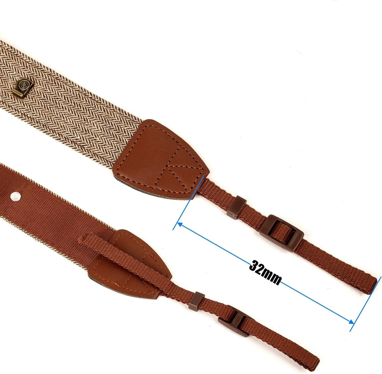 Stylish Brown Canvas Strap with Quick Release - Perfect for DSLRs and Binoculars