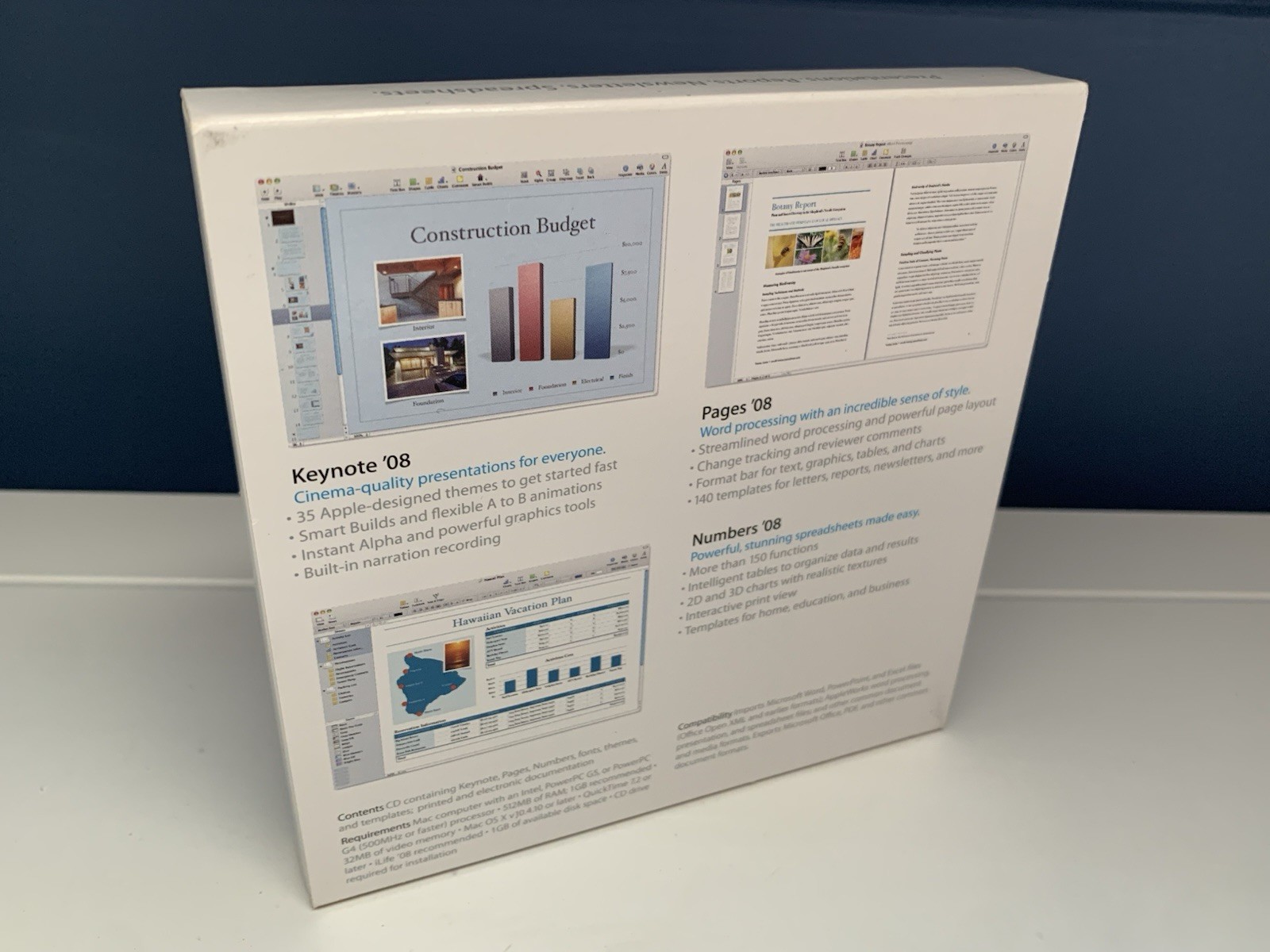 Apple Mac 2008 Software: iWork '08 - Pages Numbers Keynote - for MB624Z/A