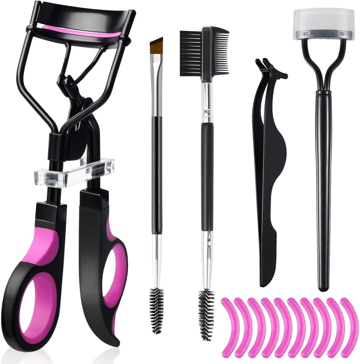Eyelash Curlers Eyebrow Brush Kit for Women W Lash Curler, Eyelash Comb Seperato