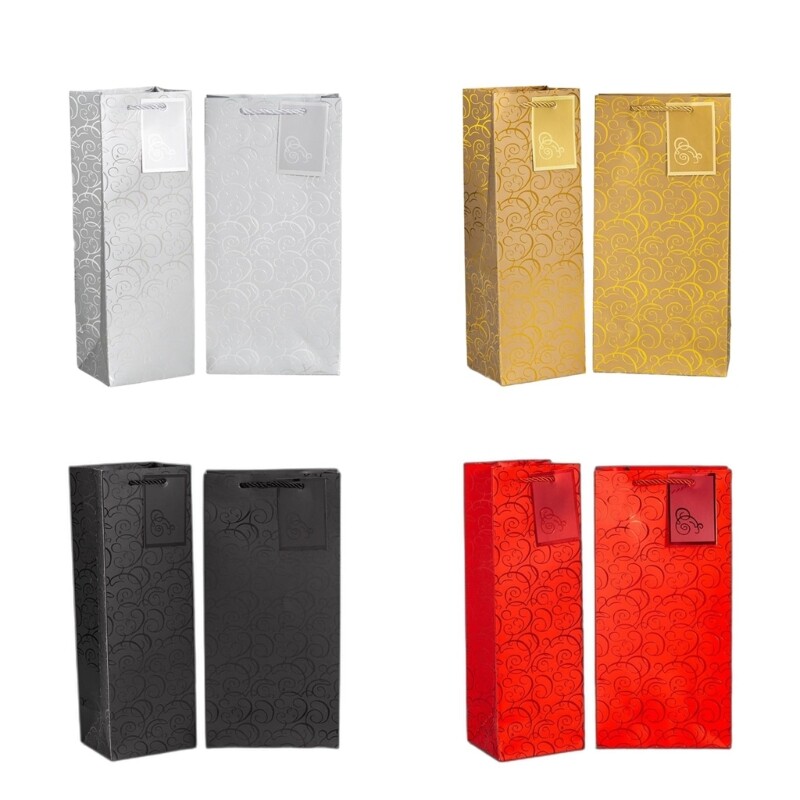 6 Pack Wine Carriers Bags Enhances Your Gift Presentation Wine Bottle Bags