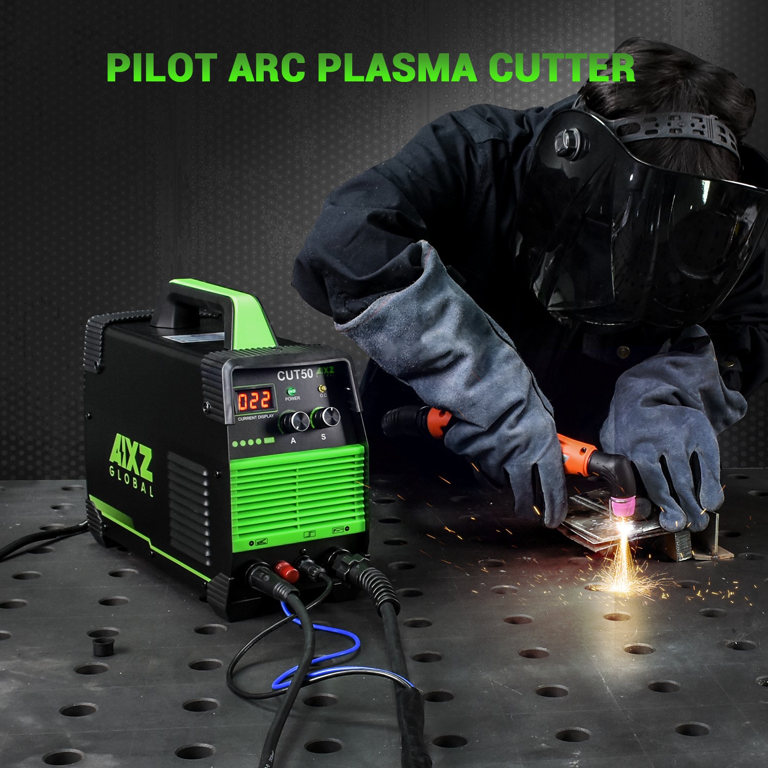 Plasma Cutting Machine HF 50A Non-Touch Pilot Arc Plasma Cutter 110/230V &Helmet