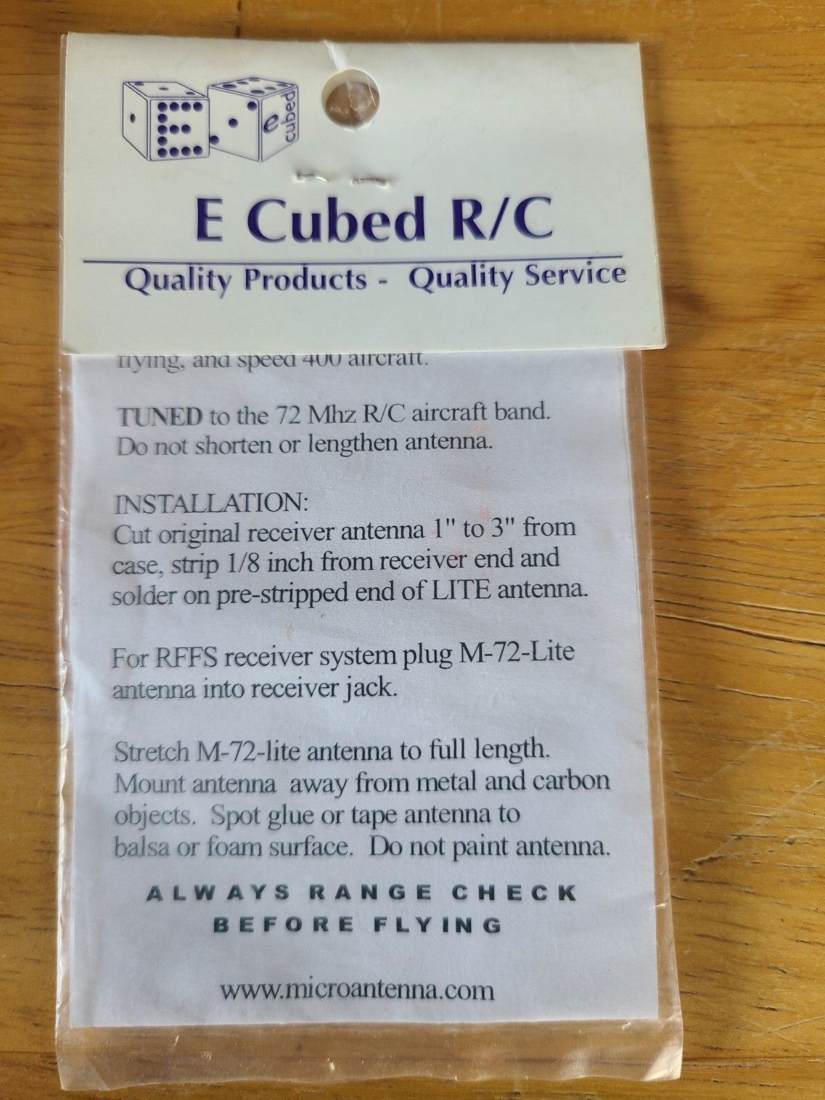 E Cubed Micro 72 Mhz RC Antenna M-72-Lite New