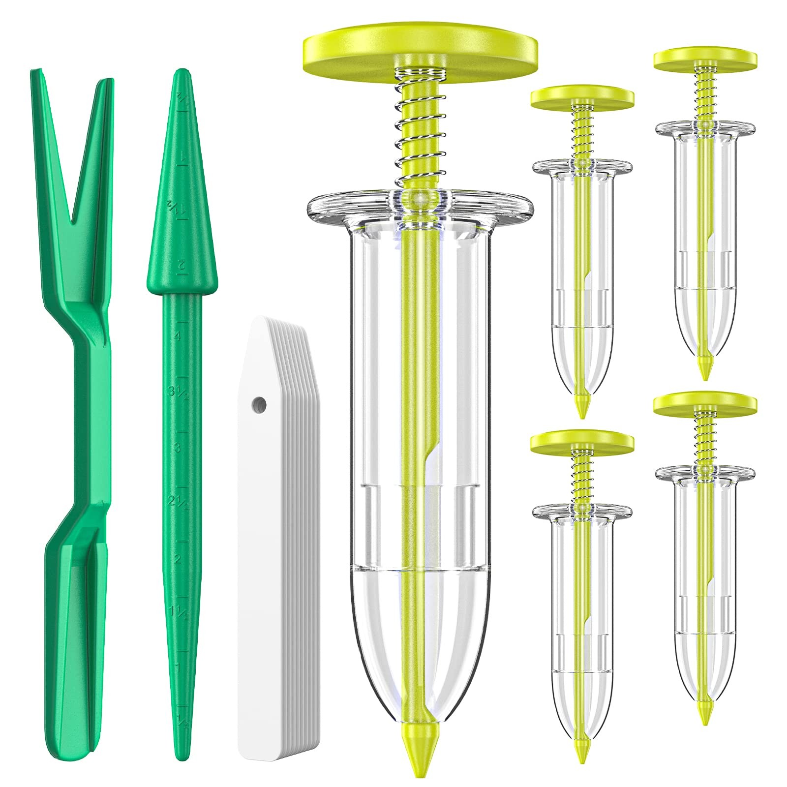 Fecsam 17 Pack Seed Planter Tool, Hand Seeder, Mini Sowing Green