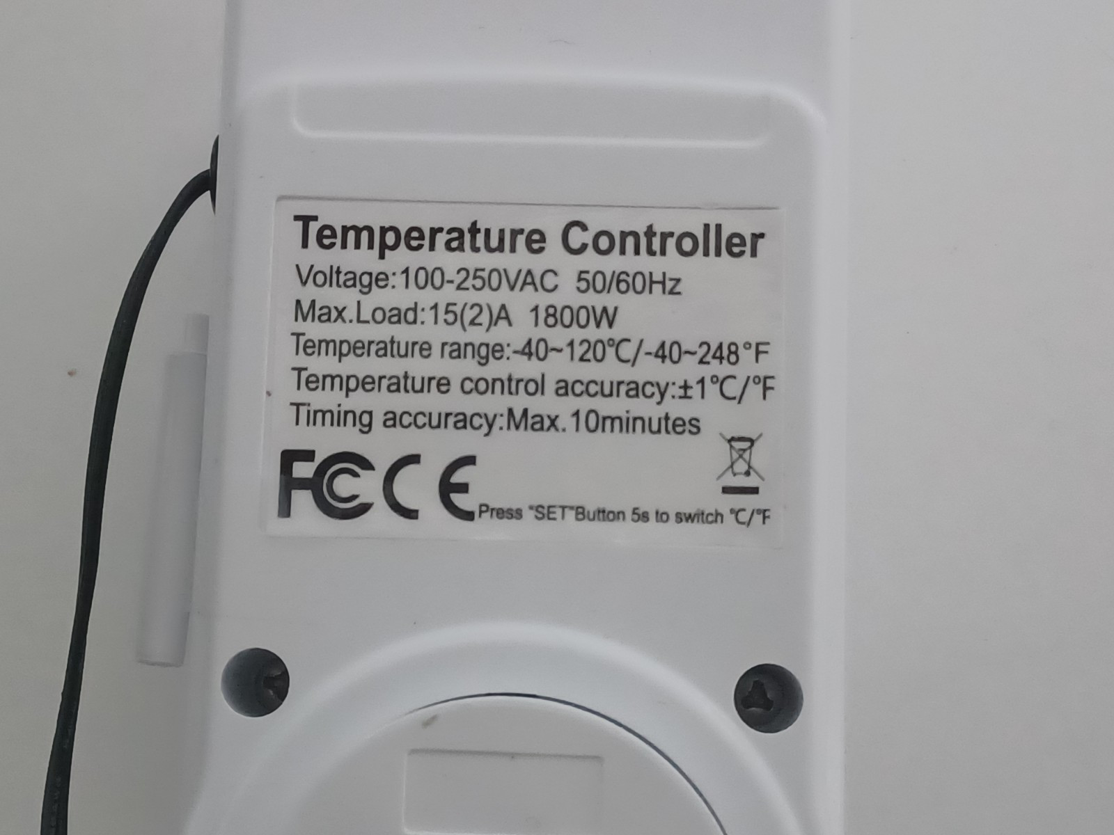 Digital Thermostat Outlet Plug Temperature Controller Heating Cooling with Probe