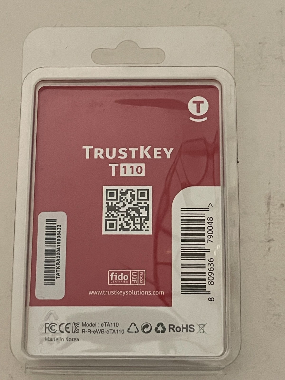 FIDO Security Key TrustKey T110 FIDO2 U2F Two Factor Authentication USB Key Type