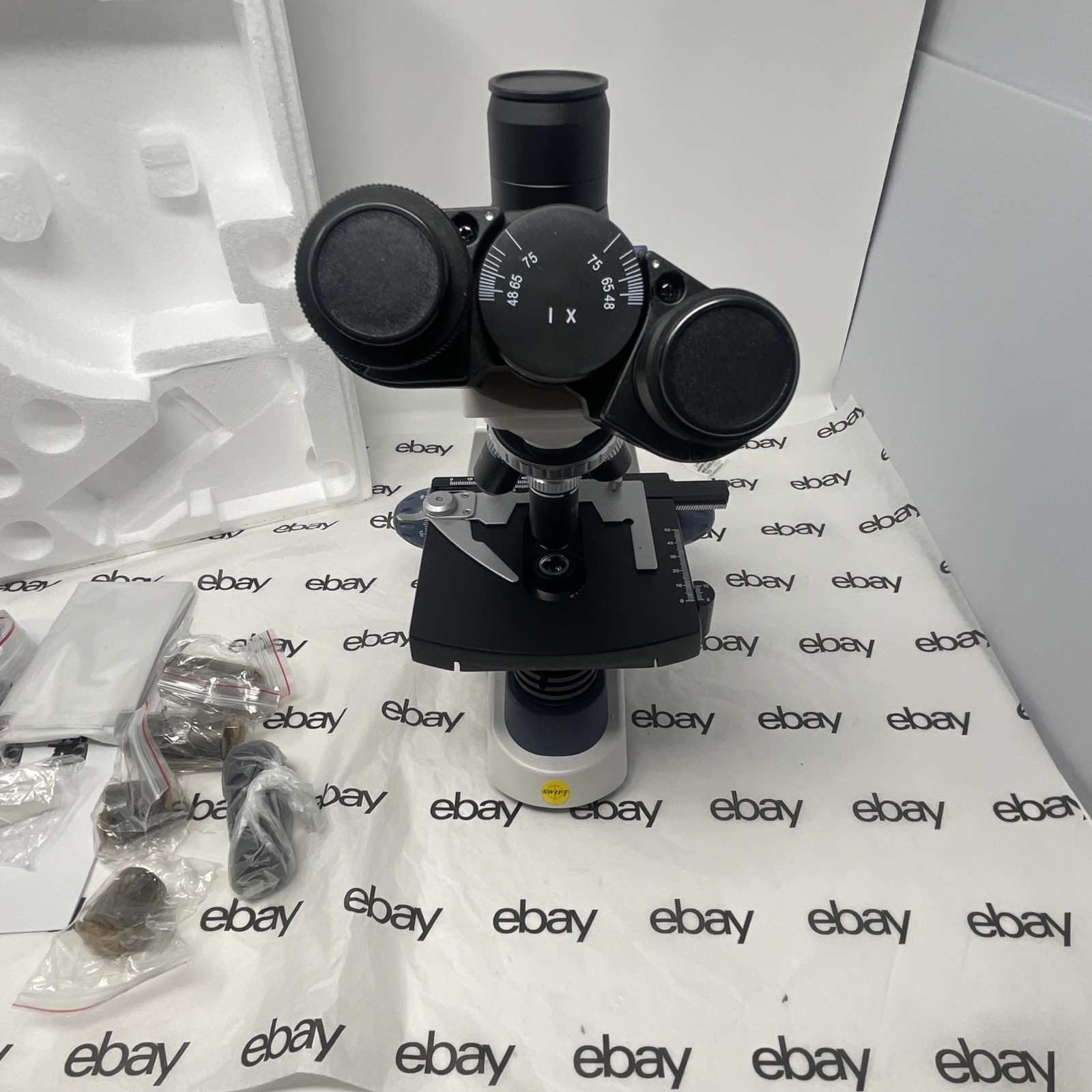 Swift SW380T Compound Trinocular Microscope,40X-2500X Magnification,Two-Layer