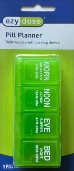 Four-a Day Daily Travel Locking Pill Planner Organizer Lot of 2