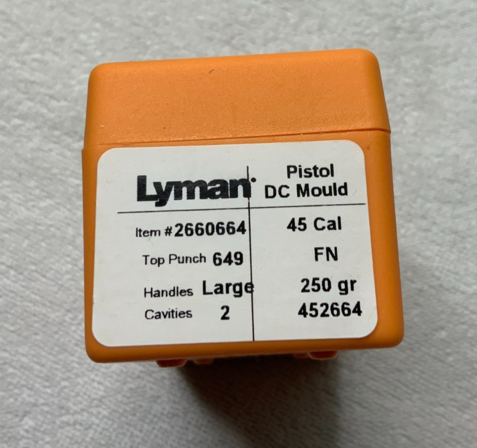 LYMAN Pistol Mould 45 Colt Cowboy 250gr Flat Nose #452664