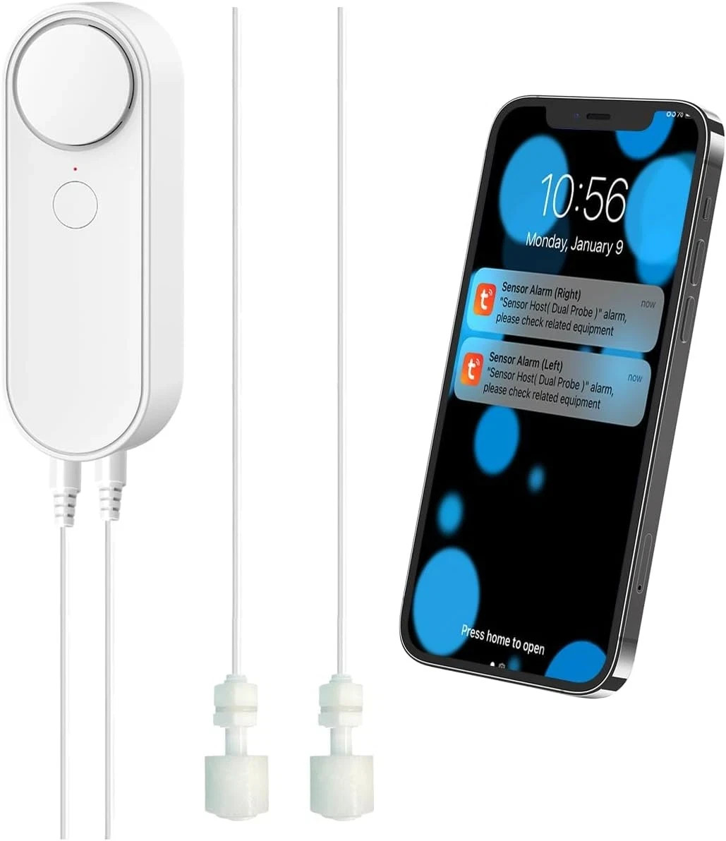 Wifi Water Level Detector with Dual Probe, Smart High/Low Water Level Sensor Ala