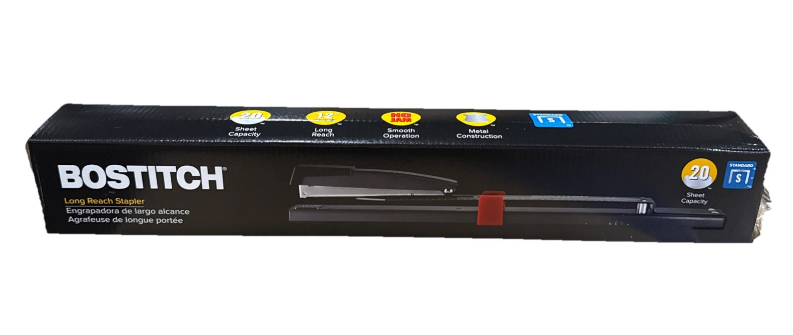 BOSTITCH B440LR Long Reach Stapler, 20-Sheet Capacity