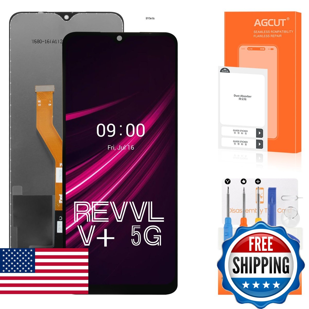 AGCUT 6.82" Screen Replacement for T-Mobile Revvl V+ 5G 2021 LCD Touch