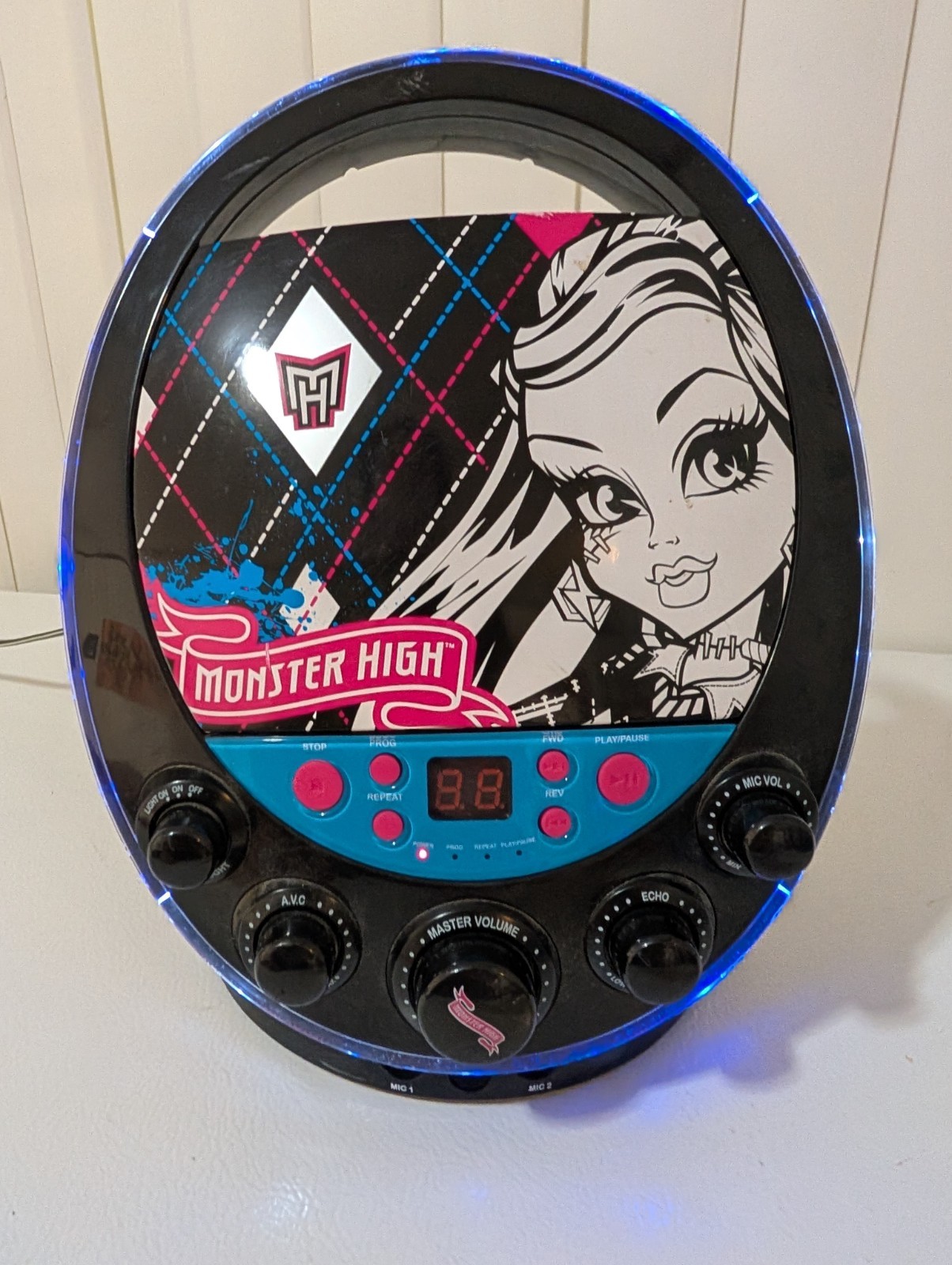 Monster High Karaoke Machine Flashing Lights CD Player WORKS READ DESCRIPTION