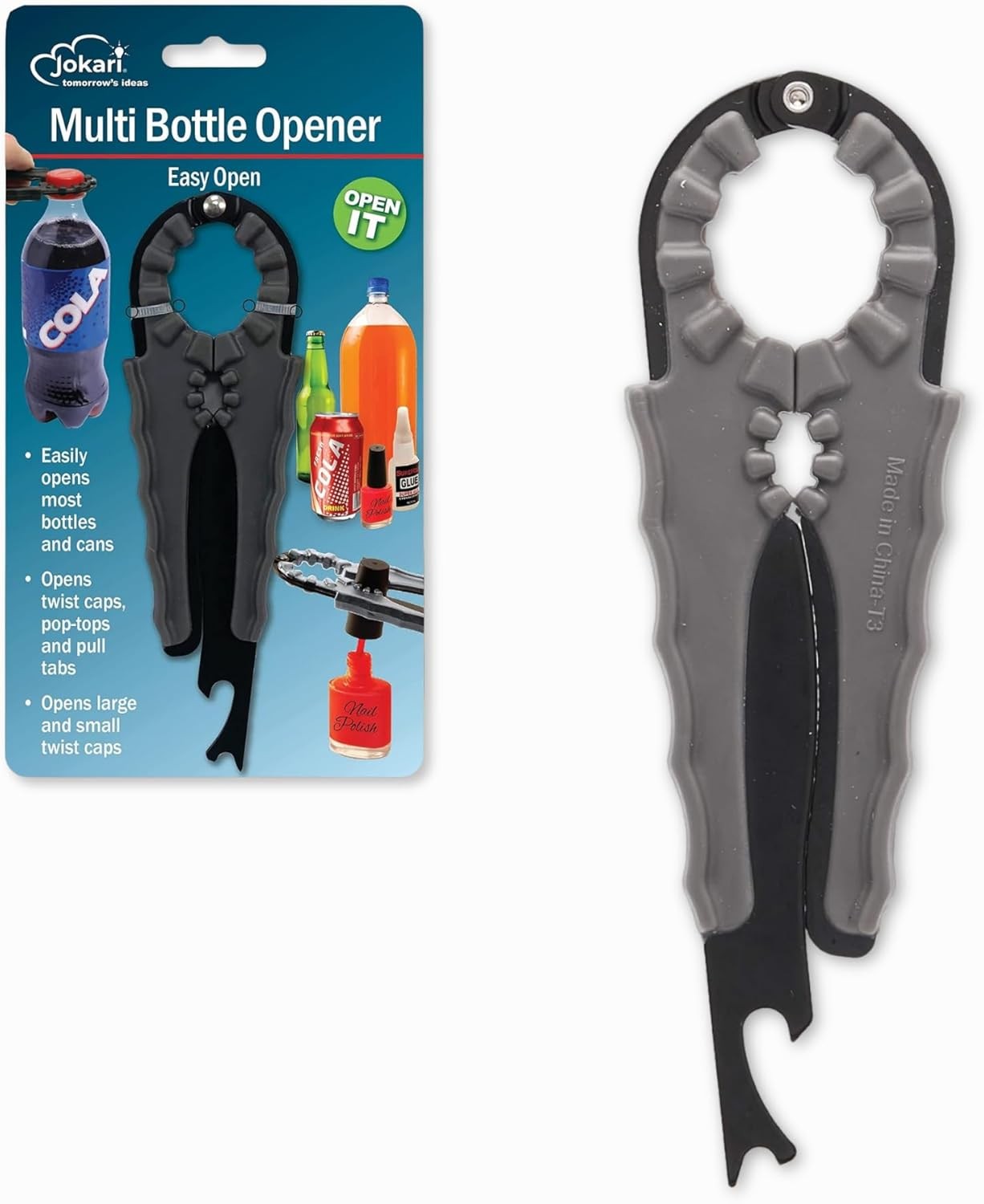 Multi Bottle Opener for Jars Bottles and Cans 1 Easy Grip Lid