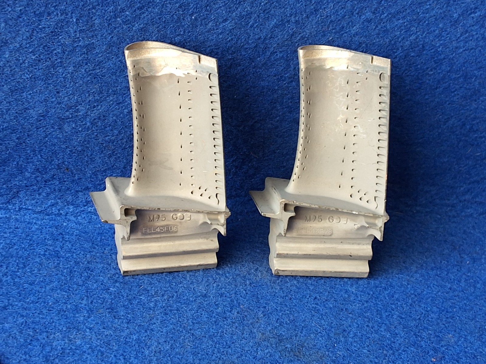 High Pressure Turbine Engine Blade w/ Film Cooling Holes for Collectors lot of 2