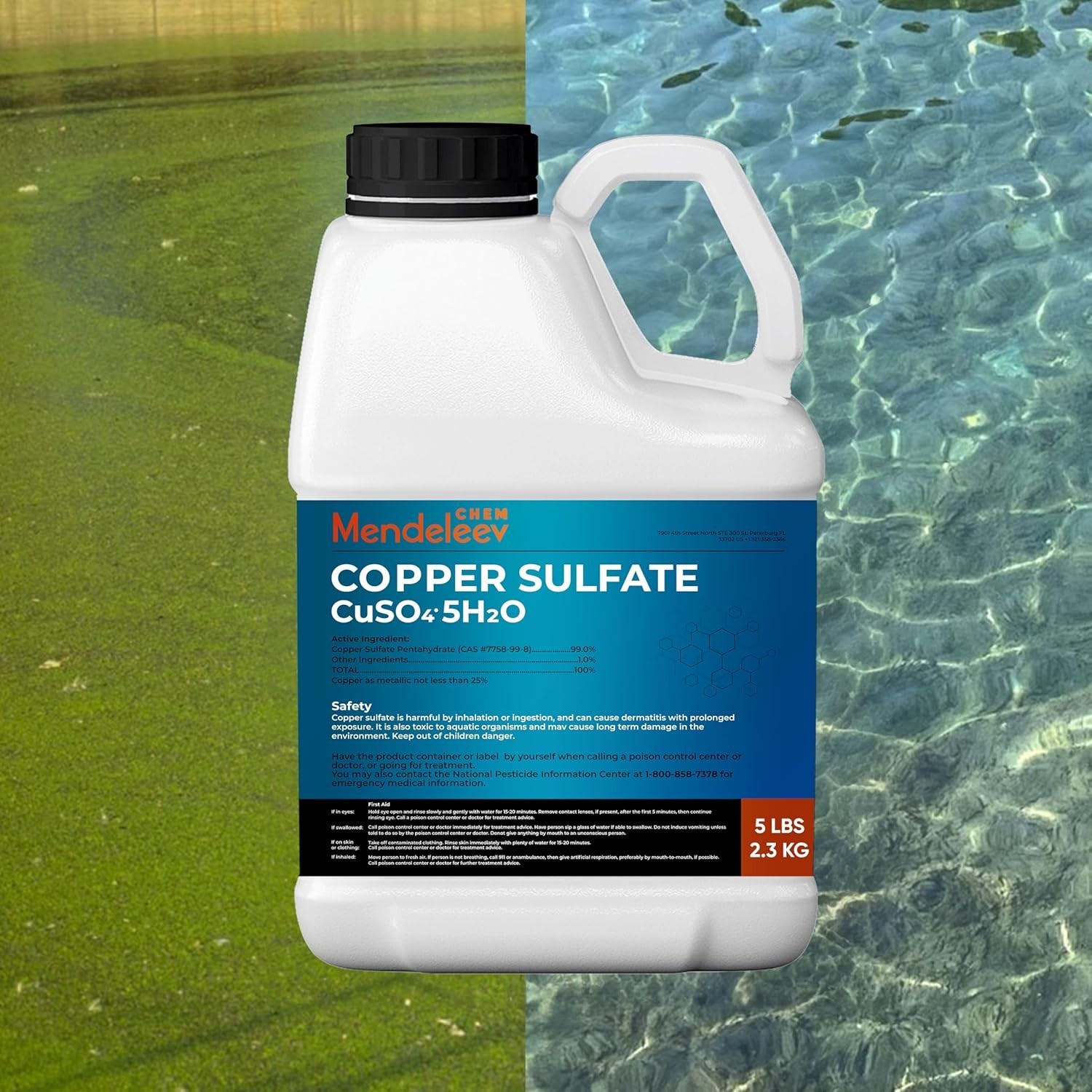 Mendeleev Copper Sulfate Crystals 5 Lbs - Granular & EPA Free for Diverse Uses