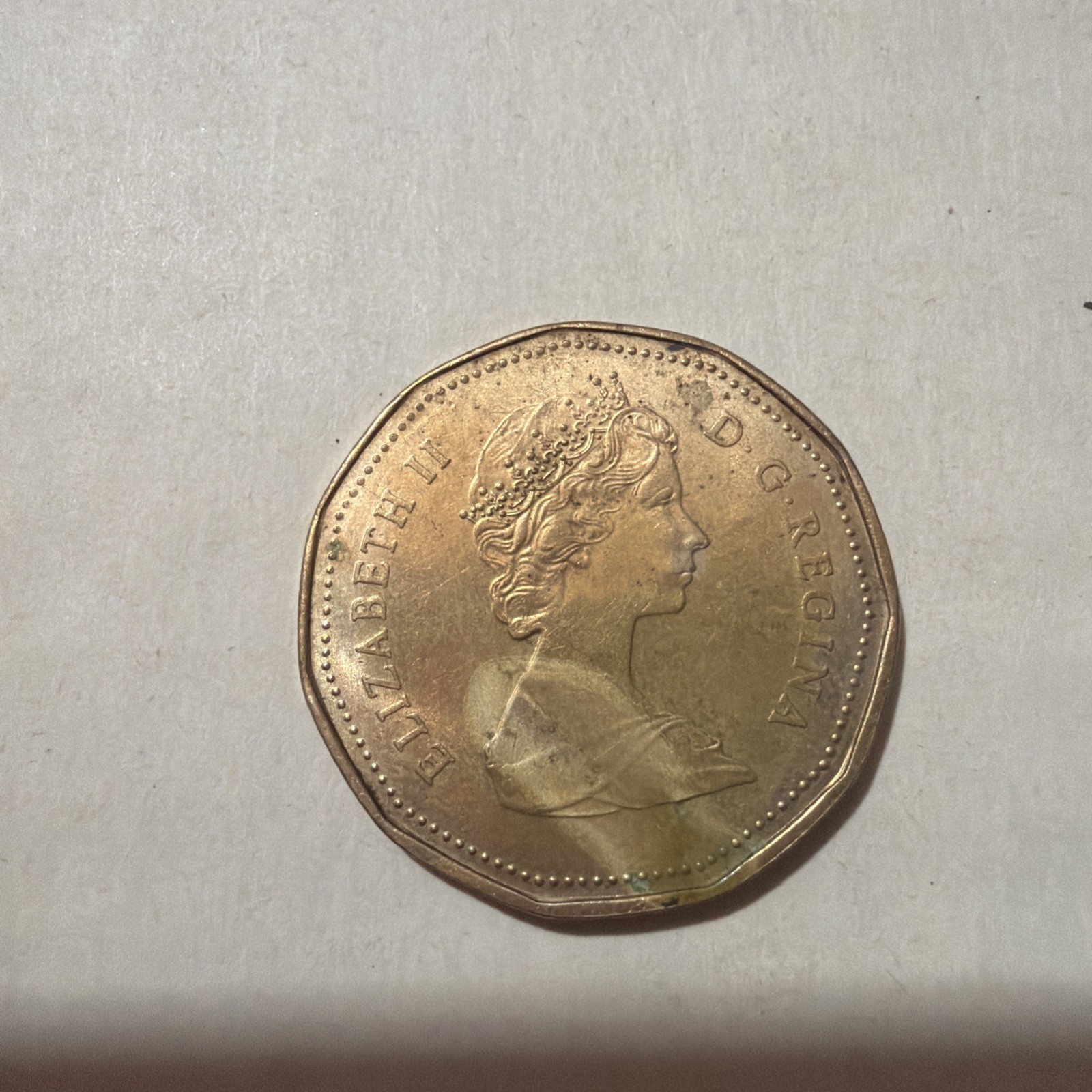 Rare Queen Elizabeth II 1987 Canadian Dollar Coin Collectible Loonie