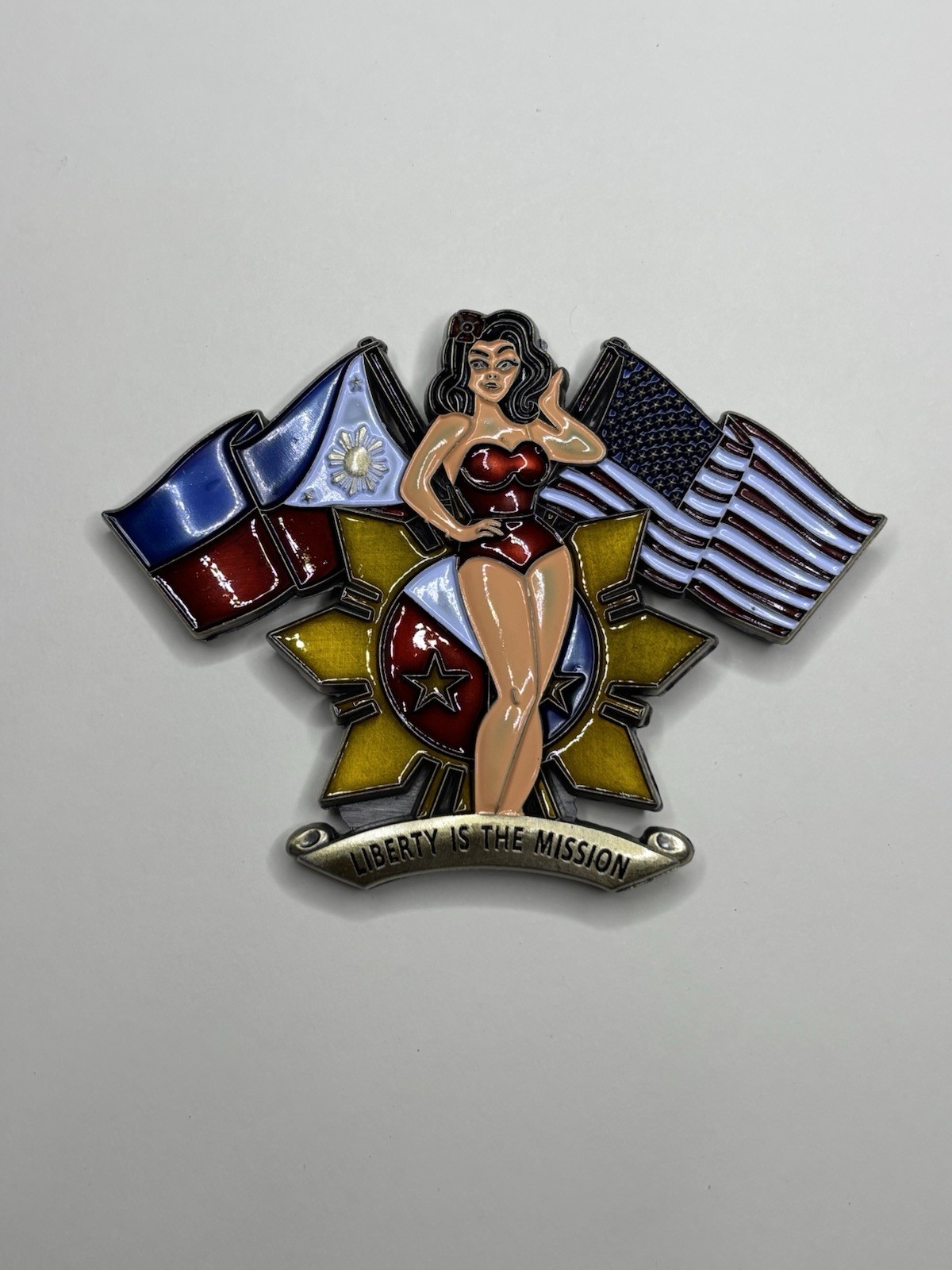 3" Navy Pride Challenge Coin Wonder Woman Pinup Meets Classic Navy Seaman