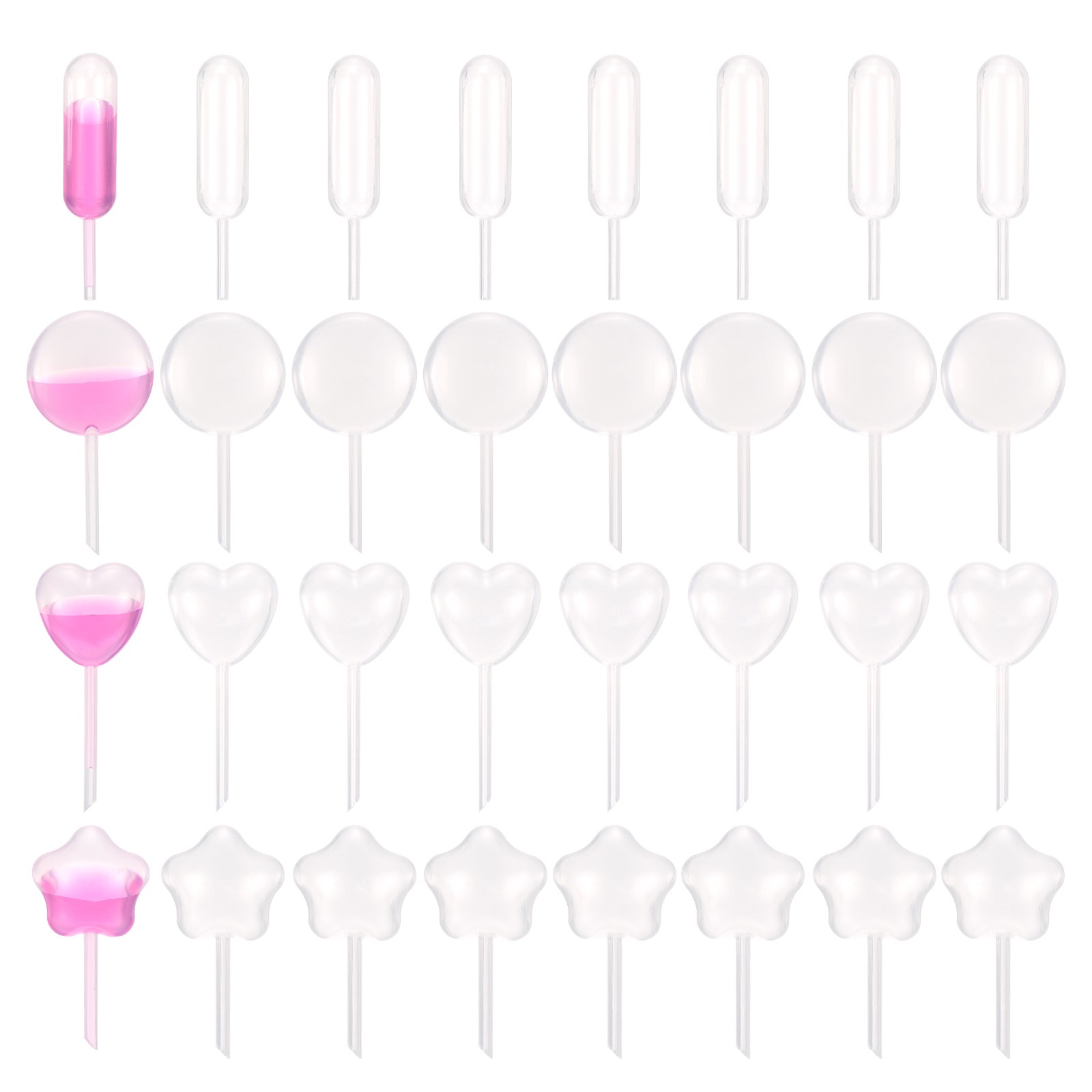 Cupcakes Pipettes, 250 Pcs 4ml Dessert Pipettes, Clear, 4 Shapes