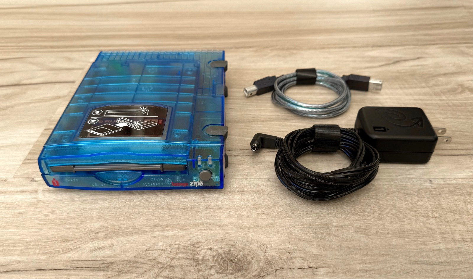 iomega Zip 100 Blue Transparent External Drive Z100USB | PSU | USB | Zip Disk